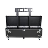 Motorized Universal Case For Flat Panel Monitor LED LCD TV Dual 80" to 90" Flight Case W 4" Casters