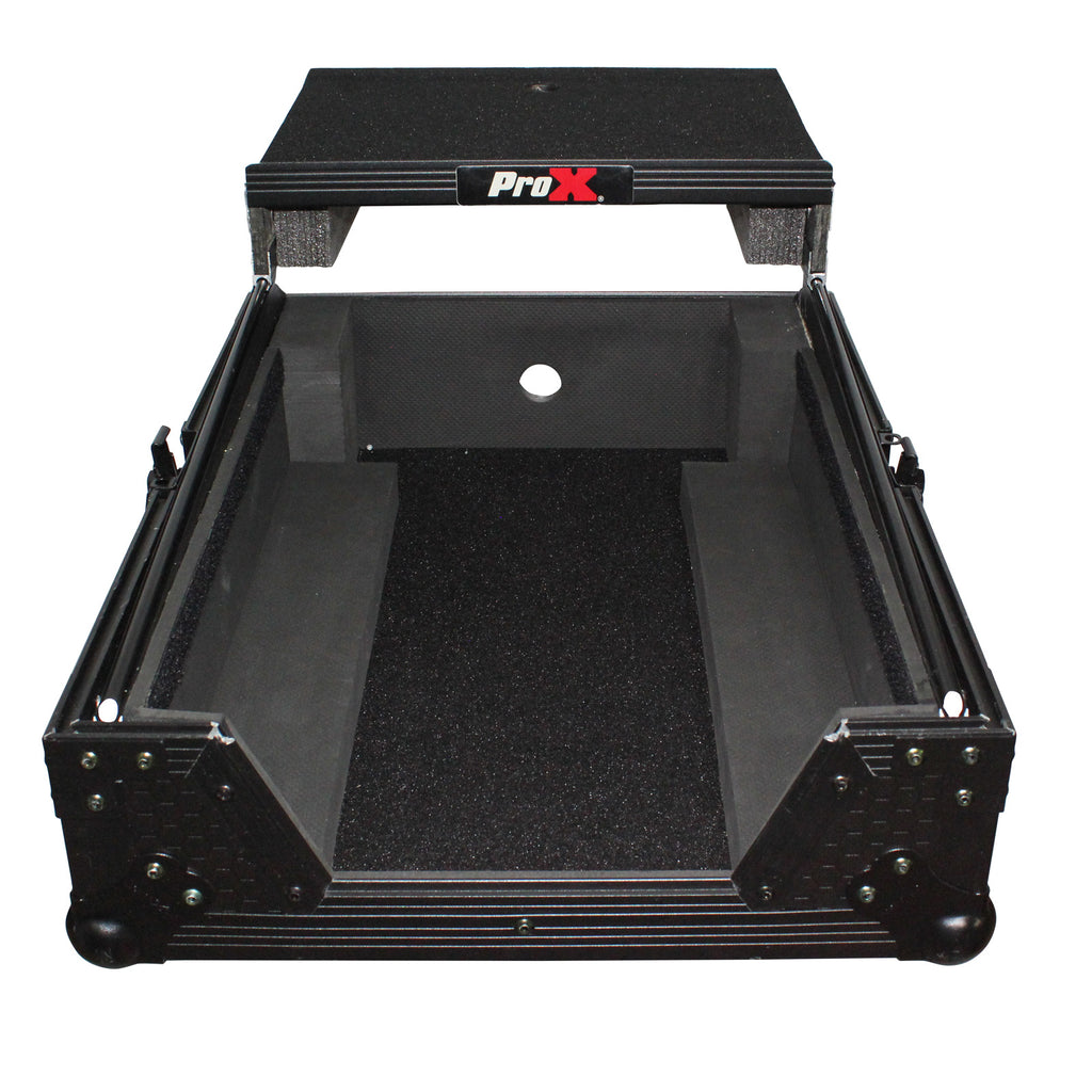Flight Case for Pioneer DJM-S9 & DJM-S7 Mixer with Sliding Laptop Shelf | Black on Black
