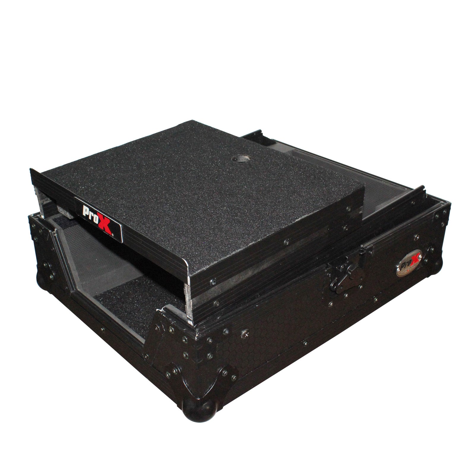 Mixer ATA Flight Hard Case for Large Format 12" Universal DJ Mixer with Laptop Shelf Black on Black