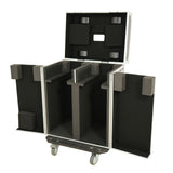 Moving Head Lighting Road Case for 2x Wash Moving Heads with 3 Doors