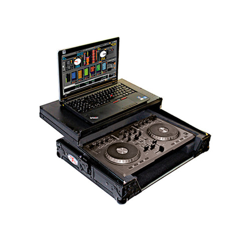 Fits Numark Mixtrack Digital Controller Flight Case w Laptop Shelf BLACK ON BLACK