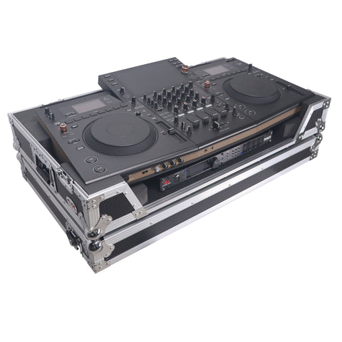 ATA Flight Style Road Case For Pioneer Opus Quad DJ Controller with 1U Rack Space and Wheels
