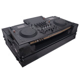 ATA Flight Style Road Case For Pioneer Opus Quad DJ Controller with 1U Rack Space and Wheels - Black Finish