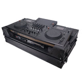 ATA Flight Style Road Case For Pioneer Opus Quad DJ Controller with 1U Rack Space and Wheels - Black Finish