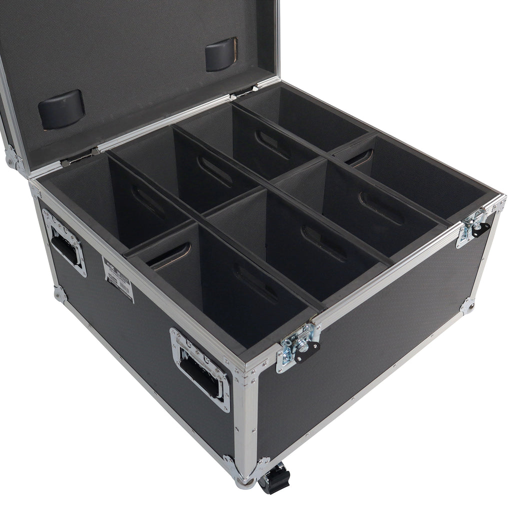 Par Can Universal Utility Case 4" Wheels Will Hold 4 of 12" x12" Large or 8 of 12" x 5.5" Slim LED Par Lights