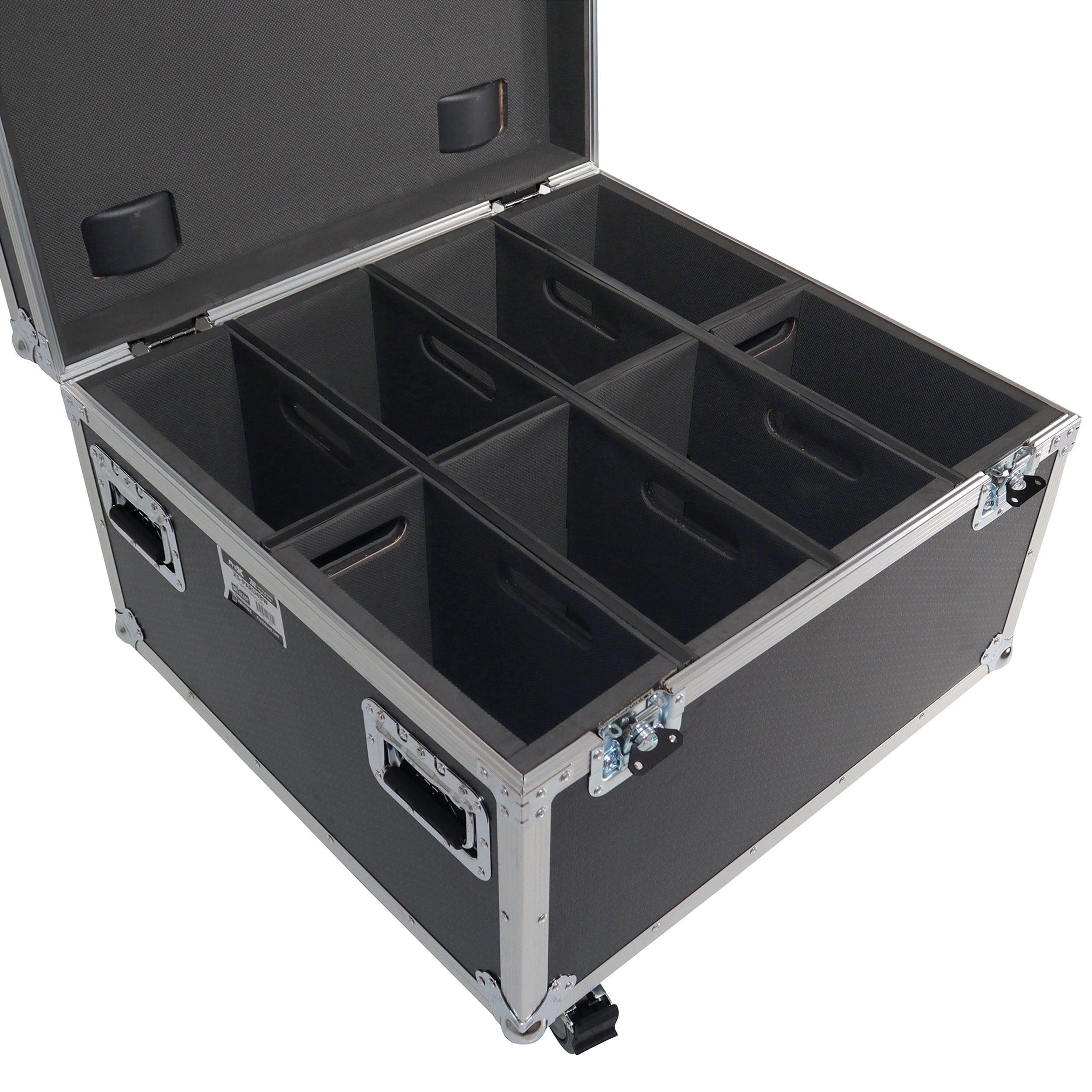 Par Can Universal Utility Case 4" Wheels Will Hold 4 of 12" x12" Large or 8 of 12" x 5.5" Slim LED Par Lights