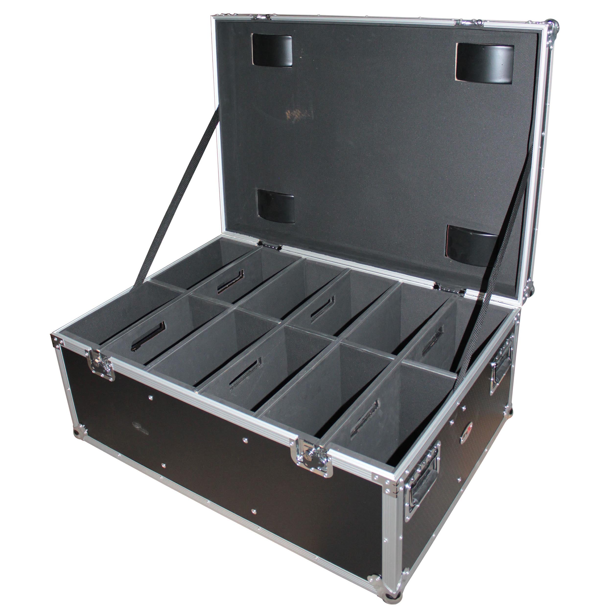 Par Can Universal Utility Case 4" Wheels Will Hold 6 of 12" x12" Large or 12 of 12" x 5.5" Slim LED Par Lights