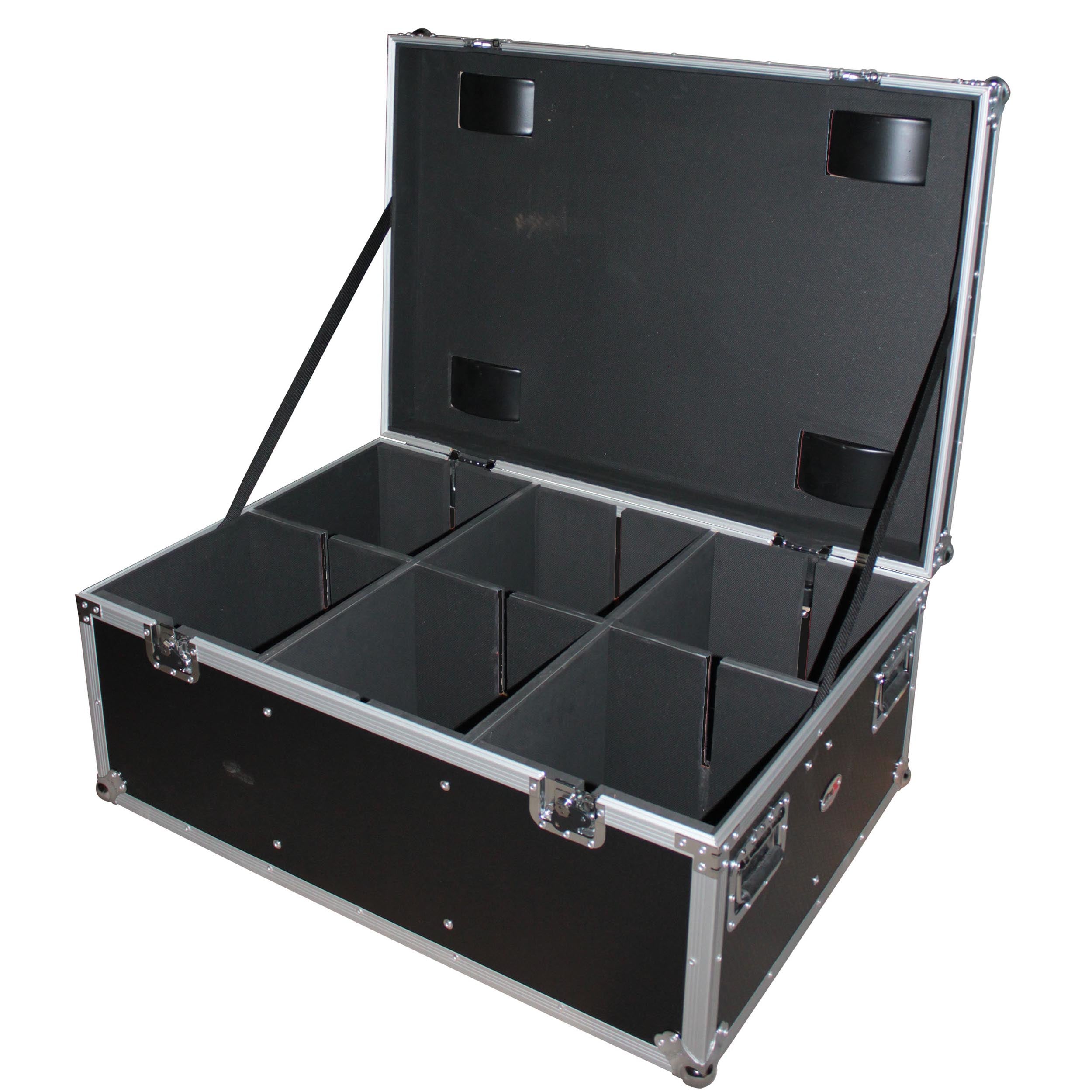 Par Can Universal Utility Case 4" Wheels Will Hold 6 of 12" x12" Large or 12 of 12" x 5.5" Slim LED Par Lights