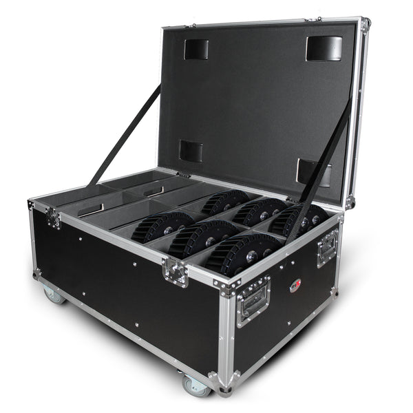 Par Can Universal Utility Case 4" Wheels Will Hold 6 of 12" x12" Large or 12 of 12" x 5.5" Slim LED Par Lights