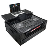 ATA Flight Case For Denon PRIME 4 MK2 DJ Controller with Laptop Shelf 1U Rack Space and Wheels - Black