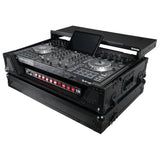 ATA Flight Case For Denon PRIME 4 MK2 DJ Controller with Laptop Shelf 1U Rack Space and Wheels - Black