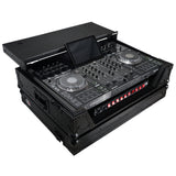 ATA Flight Case For Denon PRIME 4 MK2 DJ Controller with Laptop Shelf 1U Rack Space and Wheels - Black