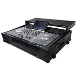 ATA Flight Case For Denon PRIME 4 MK2 DJ Controller with Laptop Shelf 1U Rack Space and Wheels - Black