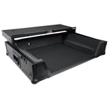 ATA Flight Case For Denon PRIME 4 MK2 DJ Controller with Laptop Shelf 1U Rack Space and Wheels - Black