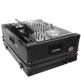 ATA Flight Case For Denon PRIME 4 DJ Controller with 2U Rack Space and Wheels - Black