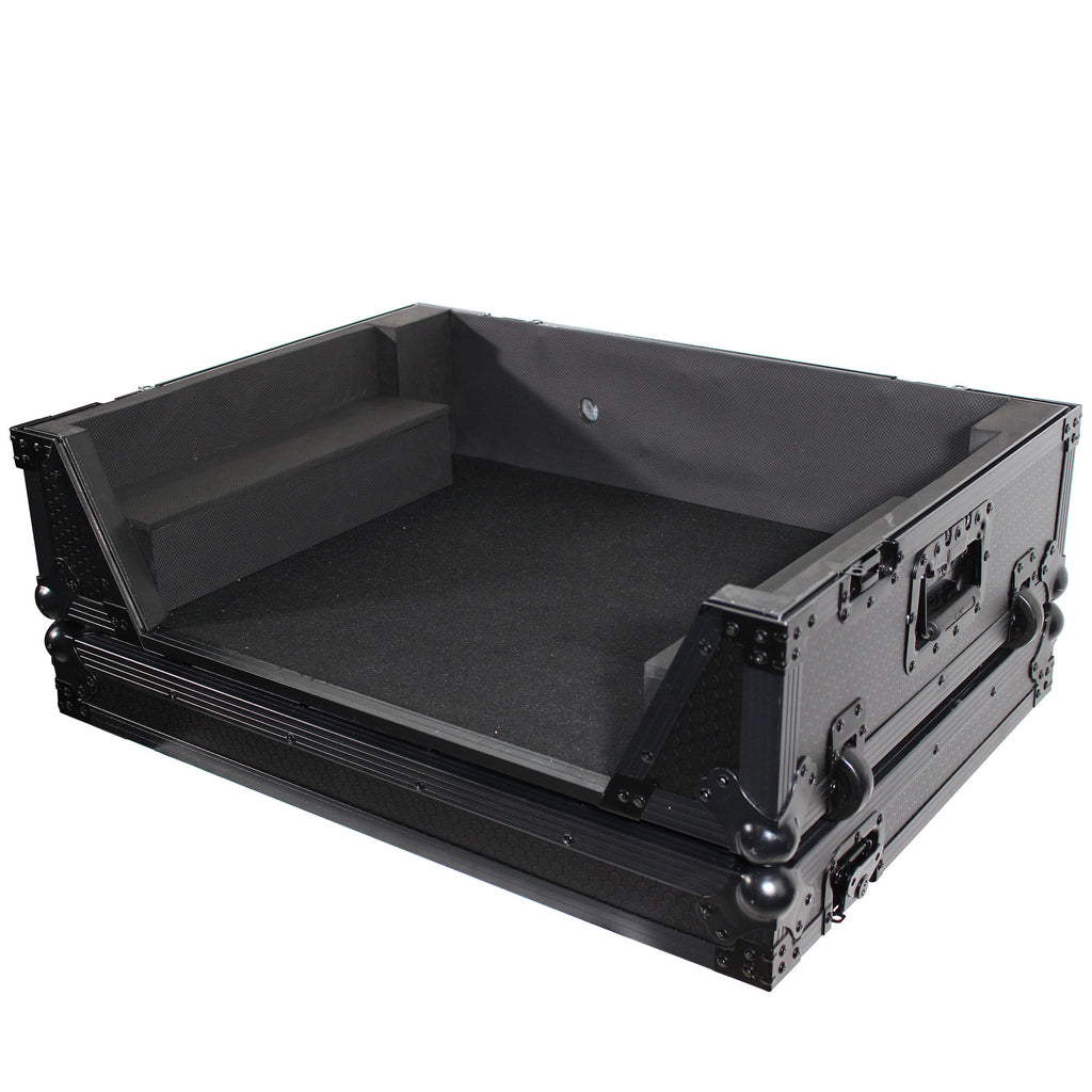 ATA Flight Case For Denon PRIME 4 DJ Controller with 2U Rack Space and Wheels - Black