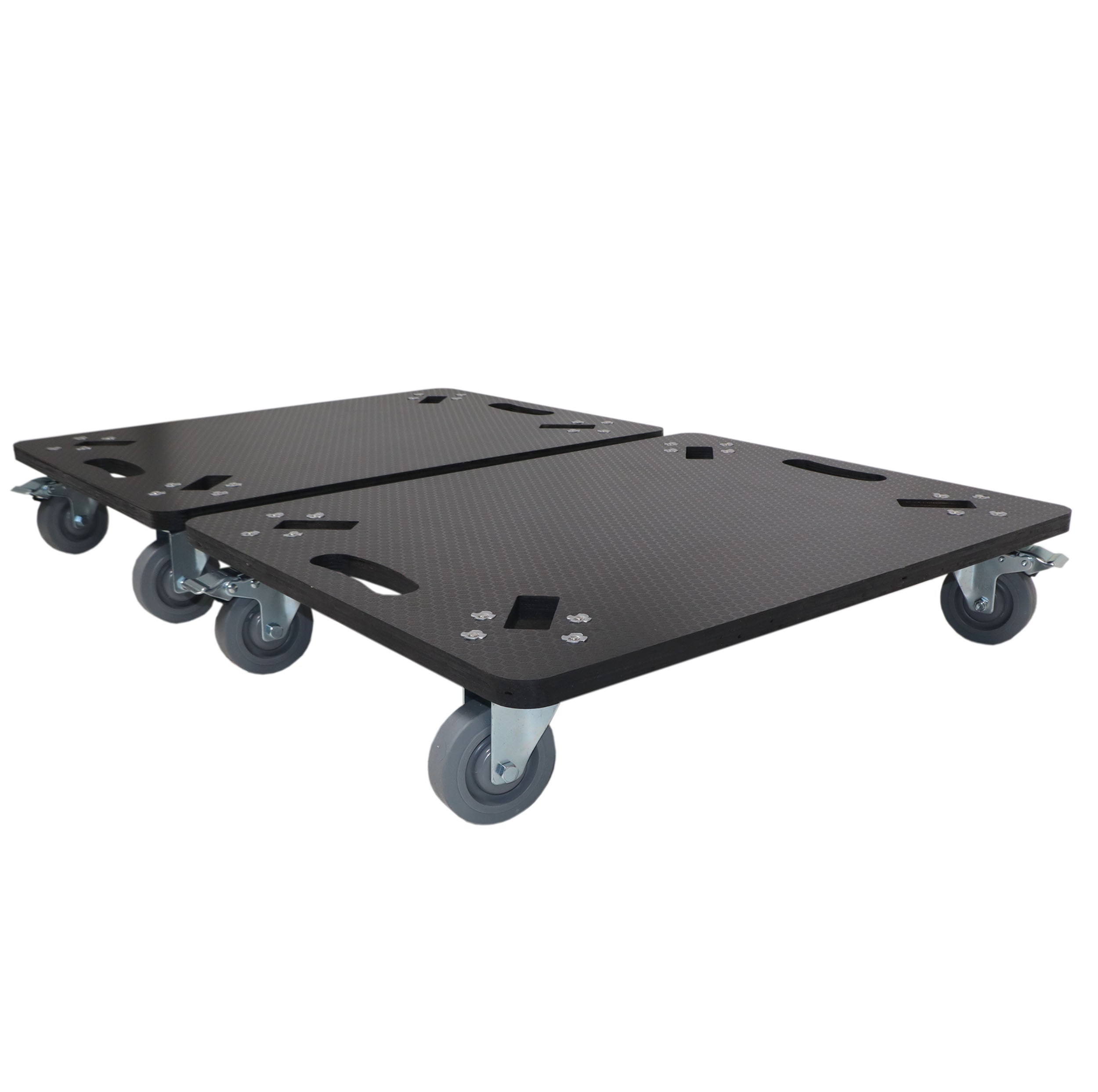Set of 2 Caster Boards with 4" Industrial Grade Caster Wheels for Cases Truss Block Speakers Heavy Equipment