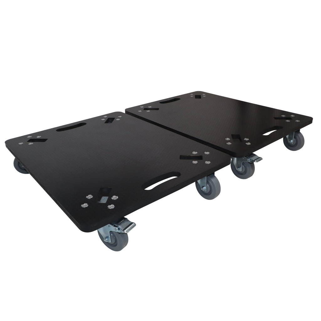 Set of 2 Caster Boards with 4" Industrial Grade Caster Wheels for Cases Truss Block Speakers Heavy Equipment