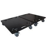 Set of 2 Caster Boards with 4" Industrial Grade Caster Wheels for Cases Truss Block Speakers Heavy Equipment