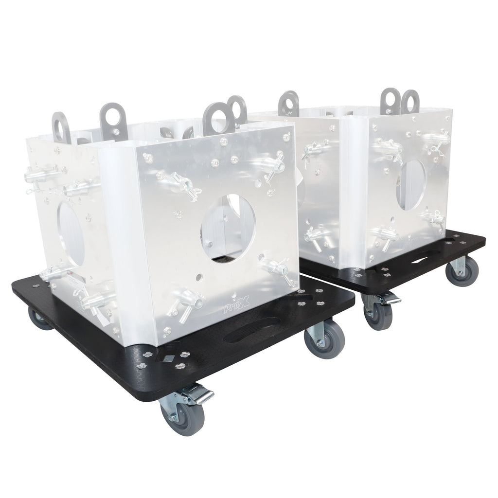Set of 2 Caster Boards with 4" Industrial Grade Caster Wheels for Cases Truss Block Speakers Heavy Equipment