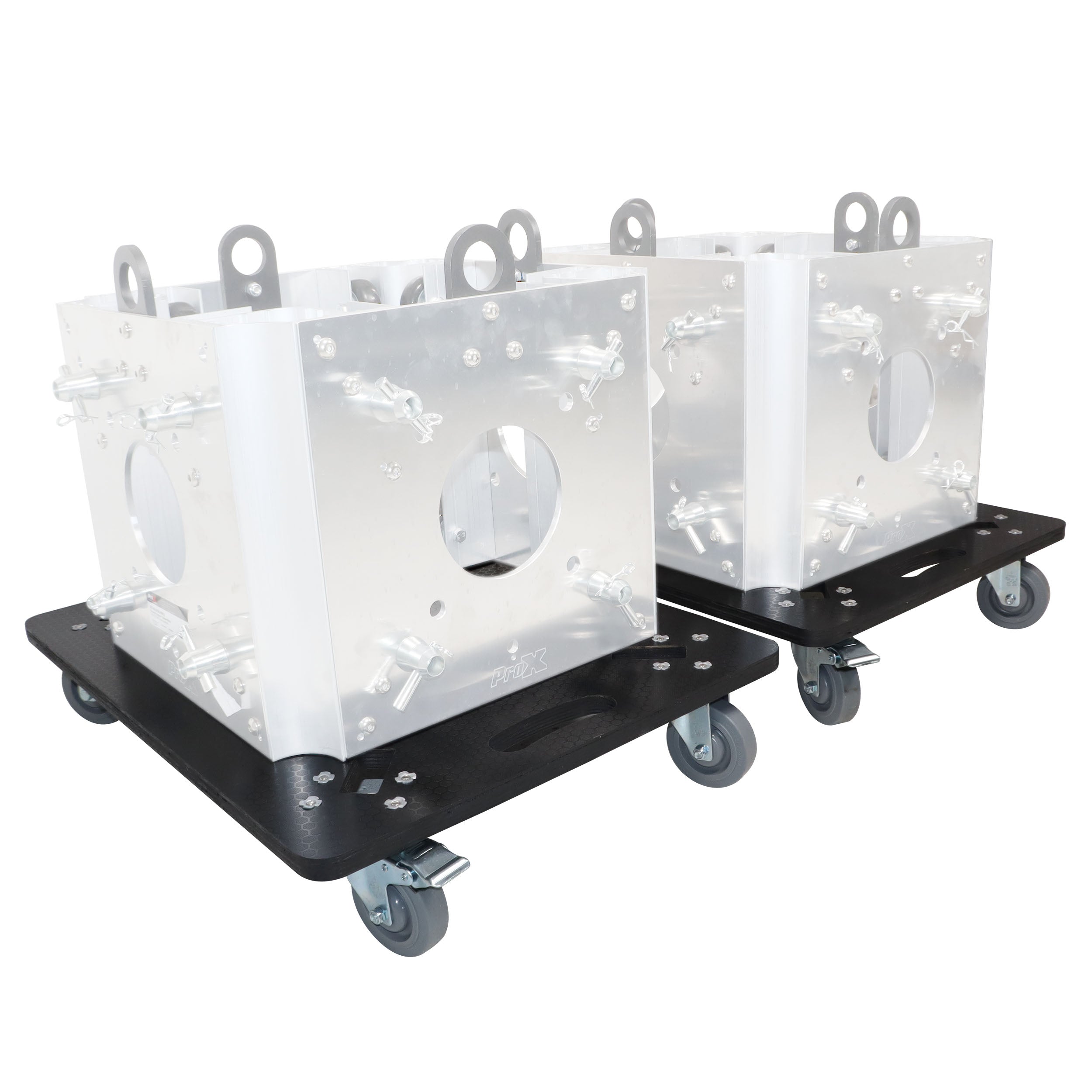 Set of 2 Caster Boards with 4" Industrial Grade Caster Wheels for Cases Truss Block Speakers Heavy Equipment