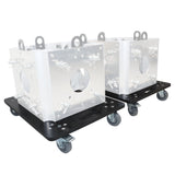 Set of 2 Caster Boards with 4" Industrial Grade Caster Wheels for Cases Truss Block Speakers Heavy Equipment