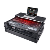 ATA Flight Style Road Case For RANE Four or RANE Performer DJ Controller with Laptop Shelf 1U Rack Space LED and Wheels - Black