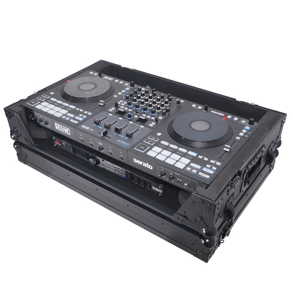 ATA Flight Style Road Case For RANE Four or RANE Performer DJ Controller with 1U Rack Space and Wheels - Black Finish