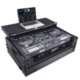 ATA Flight Style Road Case For RANE Four or RANE Performer DJ Controller with Laptop Shelf 1U Rack Space LED and Wheels - Black