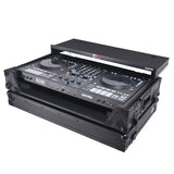 ATA Flight Style Road Case For RANE Four or RANE Performer DJ Controller with Laptop Shelf 1U Rack Space LED and Wheels - Black