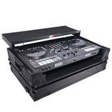 ATA Flight Style Road Case For RANE Four or RANE Performer DJ Controller with Laptop Shelf 1U Rack Space LED and Wheels - Black