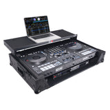 ATA Flight Style Road Case For RANE Four or RANE Performer DJ Controller with Laptop Shelf 1U Rack Space LED and Wheels - Black