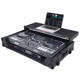 ATA Flight Style Road Case For RANE Four or RANE Performer DJ Controller with Laptop Shelf 1U Rack Space LED and Wheels - Black