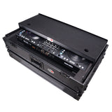 ATA Flight Style Road Case For RANE Four or RANE Performer DJ Controller with Laptop Shelf 1U Rack Space LED and Wheels - Black