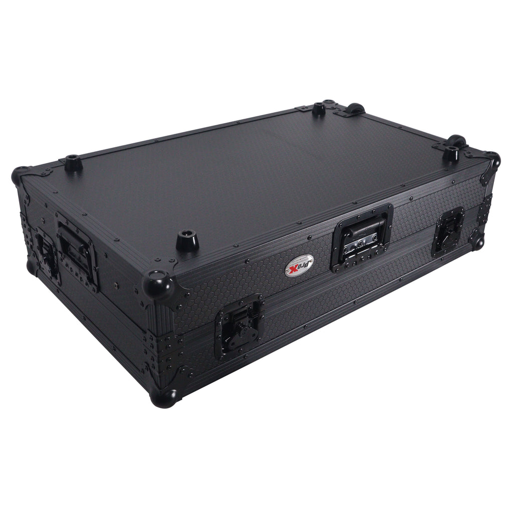 ATA Flight Style Road Case For RANE Four or RANE Performer DJ Controller with Laptop Shelf 1U Rack Space LED and Wheels - Black
