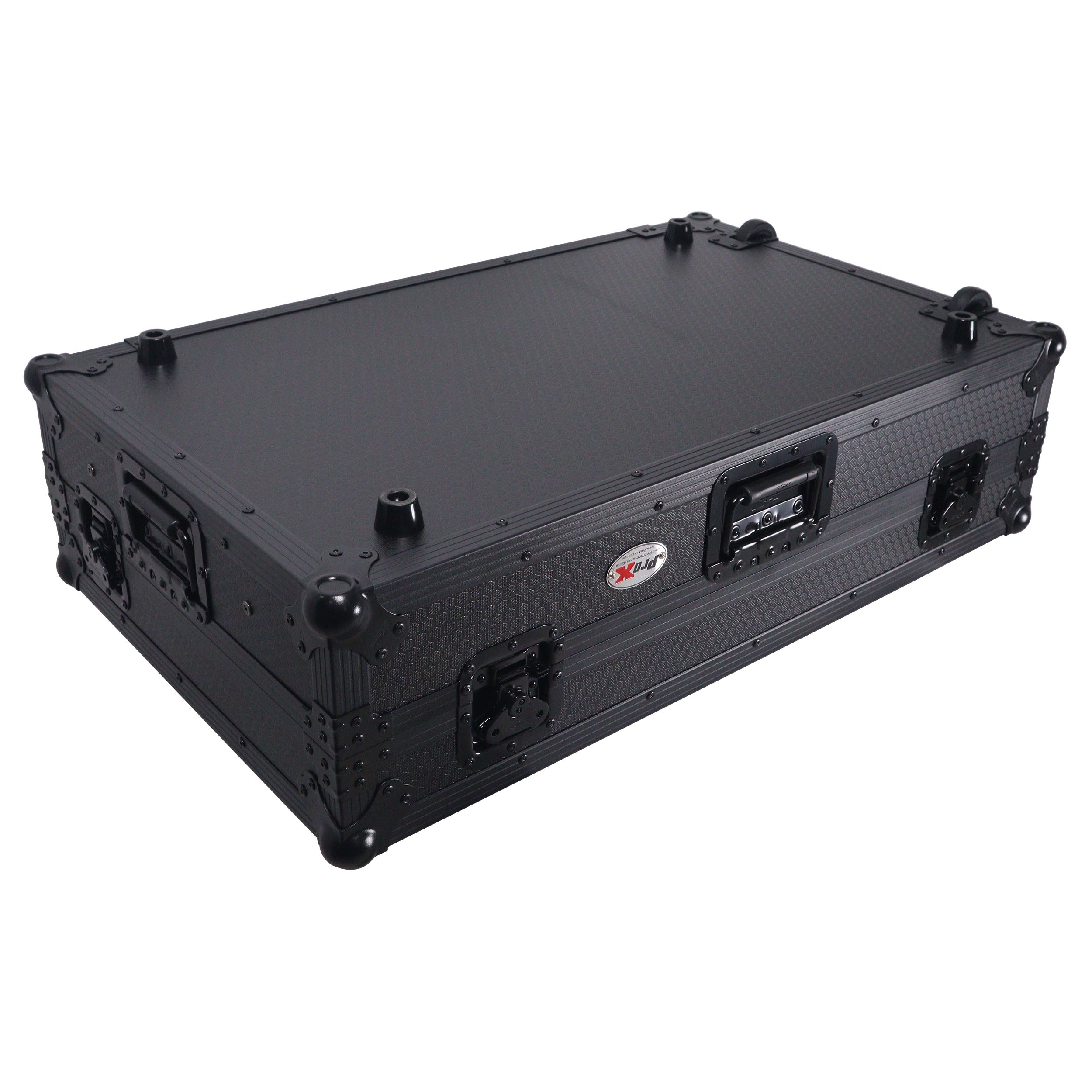 ATA Flight Style Road Case For RANE Four or RANE Performer DJ Controller with Laptop Shelf 1U Rack Space LED and Wheels - Black