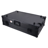 ATA Flight Style Road Case For RANE Four or RANE Performer DJ Controller with Laptop Shelf 1U Rack Space LED and Wheels - Black