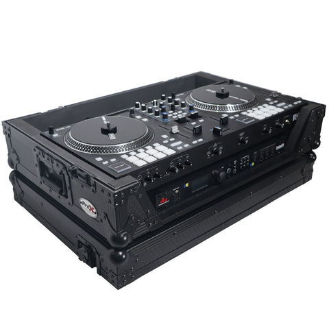 Flight Case For RANE ONE DJ Controller with 1U Rack and Wheels - Black Finish