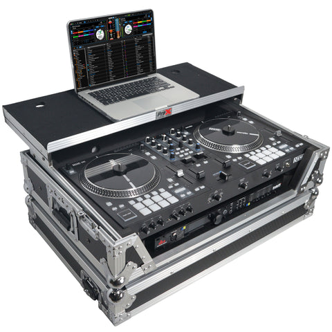 Flight Case For RANE ONE DJ Controller with Sliding Laptop Shelf, 1U Rack, and Wheels