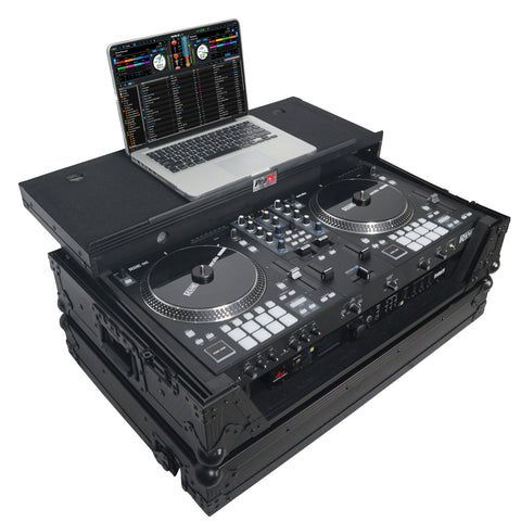 Flight Case For RANE ONE Dj Controller W-Sliding Laptop Shelf & Wheels| Black on Black
