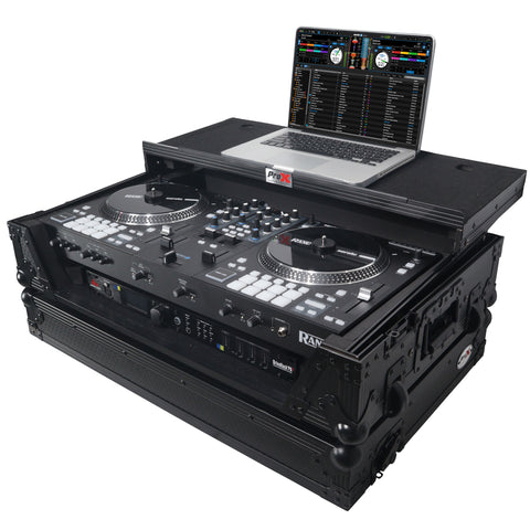 Flight Case For RANE ONE Dj Controller W-Sliding Laptop Shelf & Wheels| Black on Black