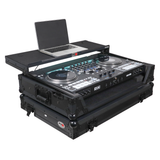 ATA Flight Style Road Case For RANE Four or RANE Performer DJ Controller with Laptop Shelf 1U Rack Space LED and Wheels - Black