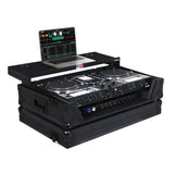 Flight Case For RANE SYSTEM ONE Dj Controller Sliding Laptop Shelf & Wheels Black on Black LED Kit 1U