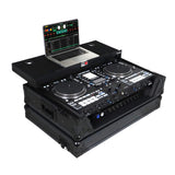 Flight Case For RANE SYSTEM ONE Dj Controller Sliding Laptop Shelf & Wheels Black on Black LED Kit 1U