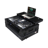 Flight Case For RANE SYSTEM ONE Dj Controller Sliding Laptop Shelf & Wheels Black on Black LED Kit 1U