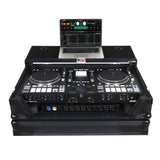 Flight Case For RANE SYSTEM ONE Dj Controller Sliding Laptop Shelf & Wheels Black on Black LED Kit 1U