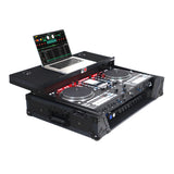 Flight Case For RANE SYSTEM ONE Dj Controller Sliding Laptop Shelf & Wheels Black on Black LED Kit 1U