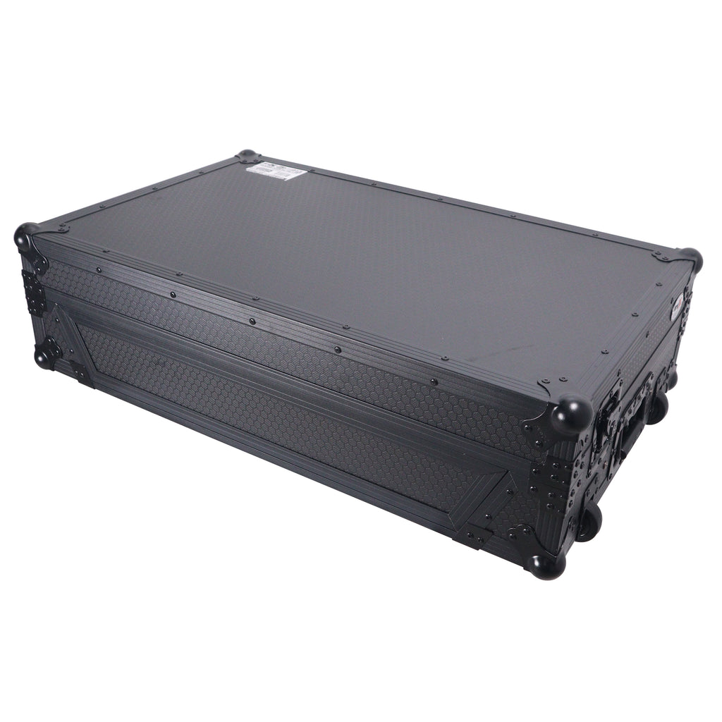 Flight Case For RANE SYSTEM ONE Dj Controller Sliding Laptop Shelf & Wheels Black on Black LED Kit 1U