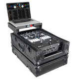 11" DJ Mixer Road Case W/Laptop Shelf for Rane Seventy-Two 72 and Rane Seventy (Black on Black)