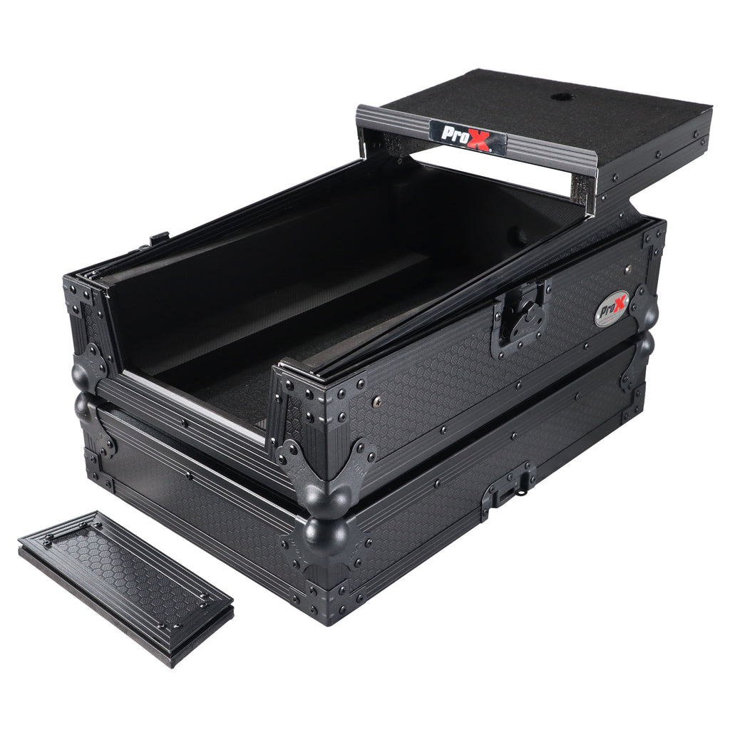 Flight Case for Pioneer DJM-S11 Mixer with Sliding Laptop Shelf | Black on Black